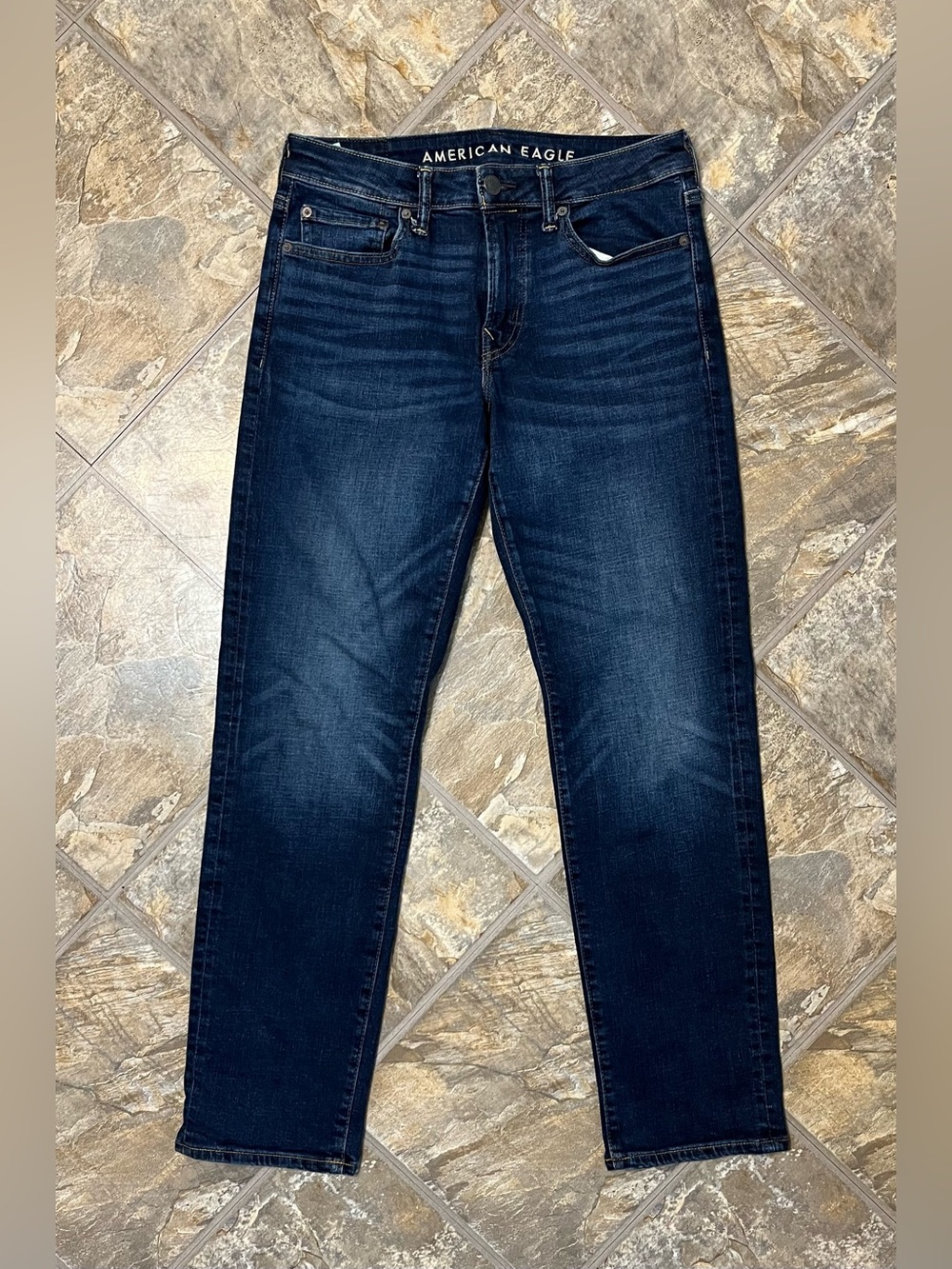American Eagle Original Straight Jeans Mens 30x32 Blue AirFlex+ Stretch Denim